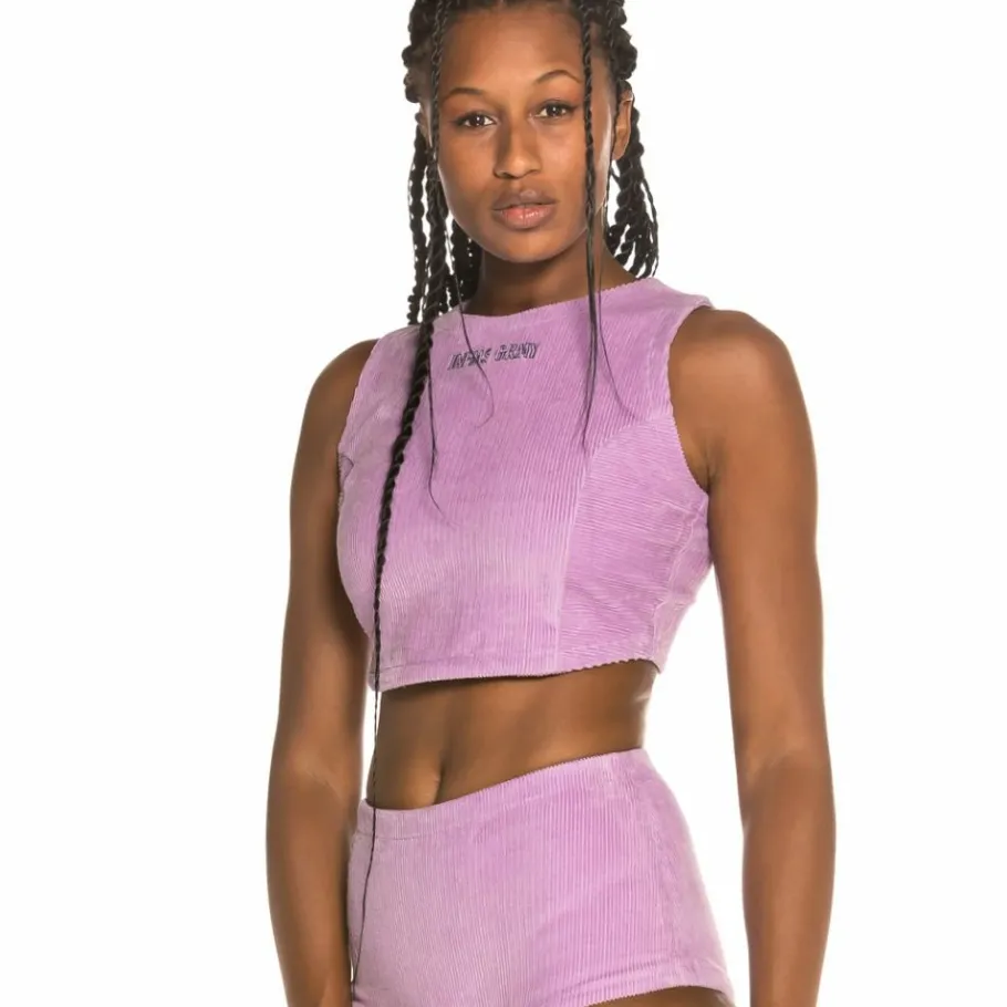 Grimey Engineering Corduroy Girl Top Fw19 Violet Hot