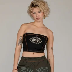 Grimey Fire Route Girl Tube Top - Black - Spring 23 Store