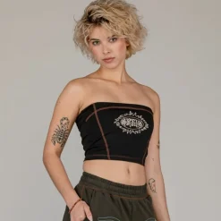 Grimey Fire Route Girl Tube Top - Black - Spring 23 Store
