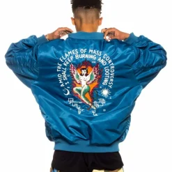 Grimey Glorified Bomber Jacket - Blue - Spring 22 Cheap