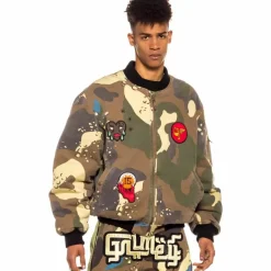 Grimey Glorified Bomber Jacket - Camo - Spring 22 Online