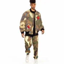 Grimey Glorified Bomber Jacket - Camo - Spring 22 Online