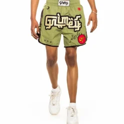Grimey "Glorified" Boxing Shorts - Green - Spring 22 Clearance