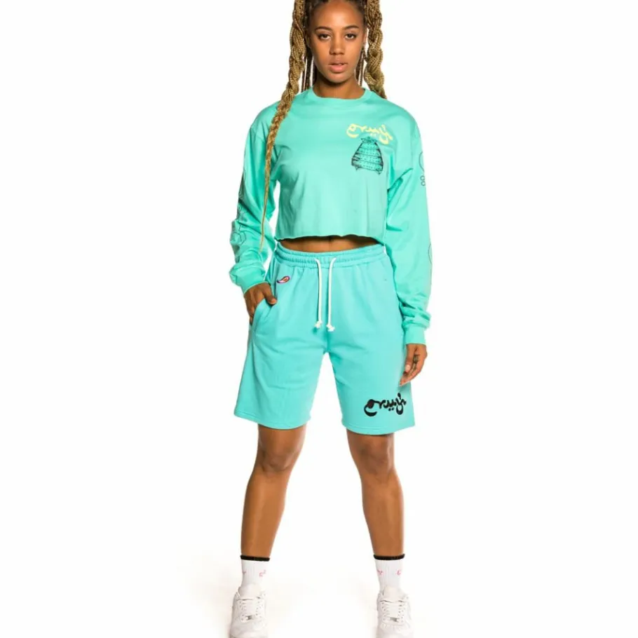 Grimey Hope Unseen Long Sleeve Crop Tee - Blue - Spring 21 Best