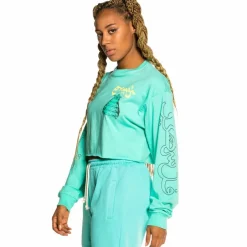 Grimey Hope Unseen Long Sleeve Crop Tee - Blue - Spring 21 Best