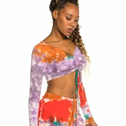 Grimey Liveution Long Sleeve Crop Tee Tie Dye - Spring 21 Online