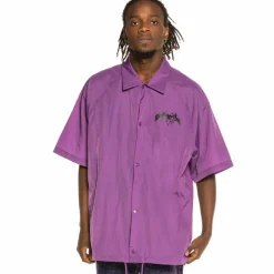 Grimey Liveution Short Sleeve Coach Jacket Purple - Spring 21 Cheap