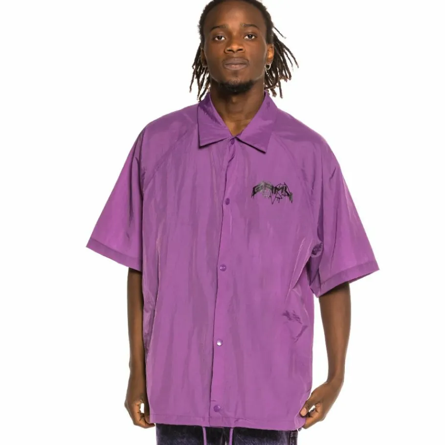 Grimey Liveution Short Sleeve Coach Jacket Purple - Spring 21 Cheap