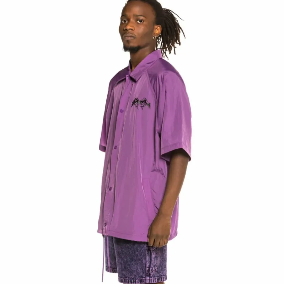 Grimey Liveution Short Sleeve Coach Jacket Purple - Spring 21 Cheap
