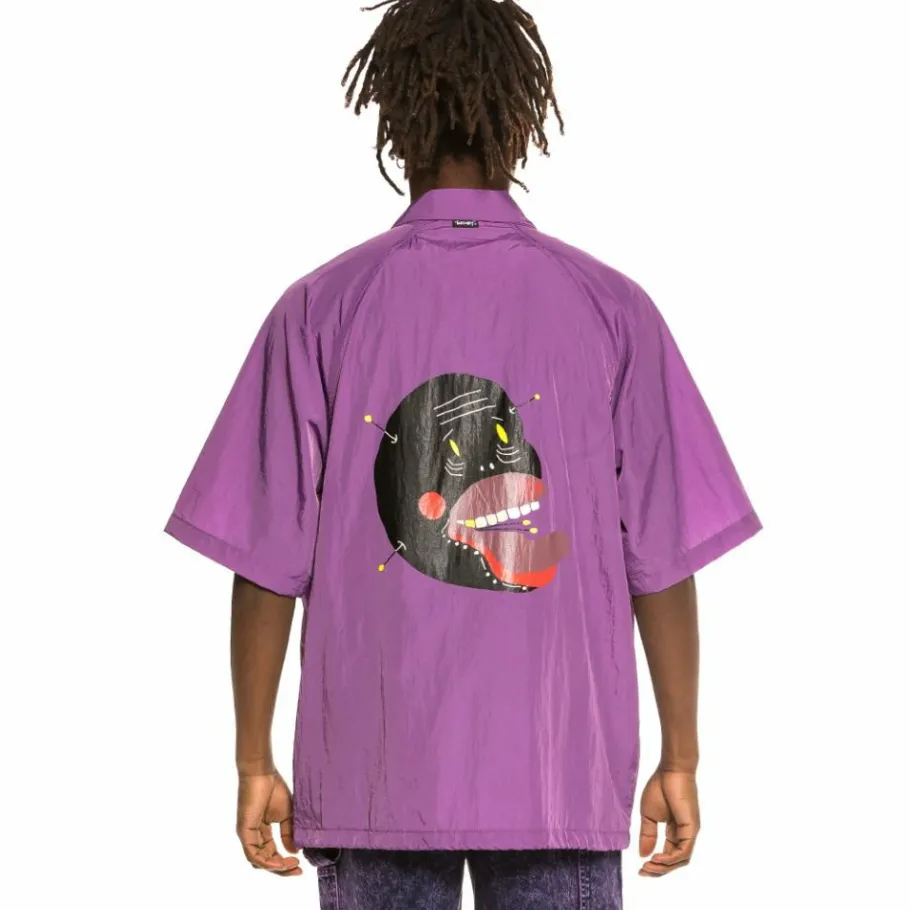 Grimey Liveution Short Sleeve Coach Jacket Purple - Spring 21 Cheap
