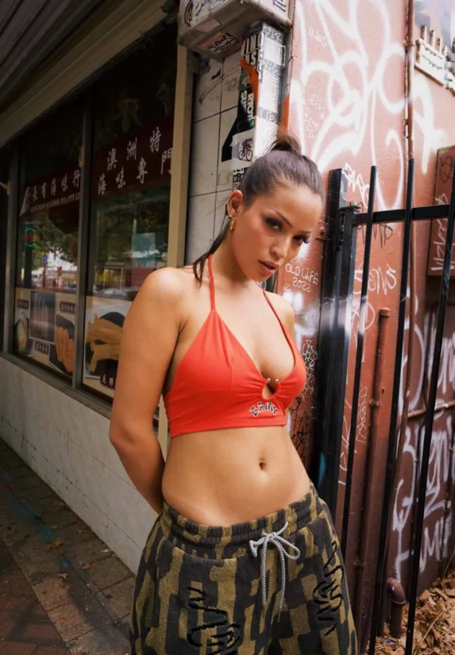 Grimey Lucky Dragon Bra Girl Top - Red - Ss24 Cheap