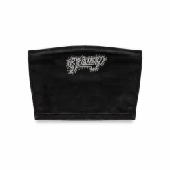 Grimey Madrid Velvet Girl Crop Tube - Black - Fw23 Fashion