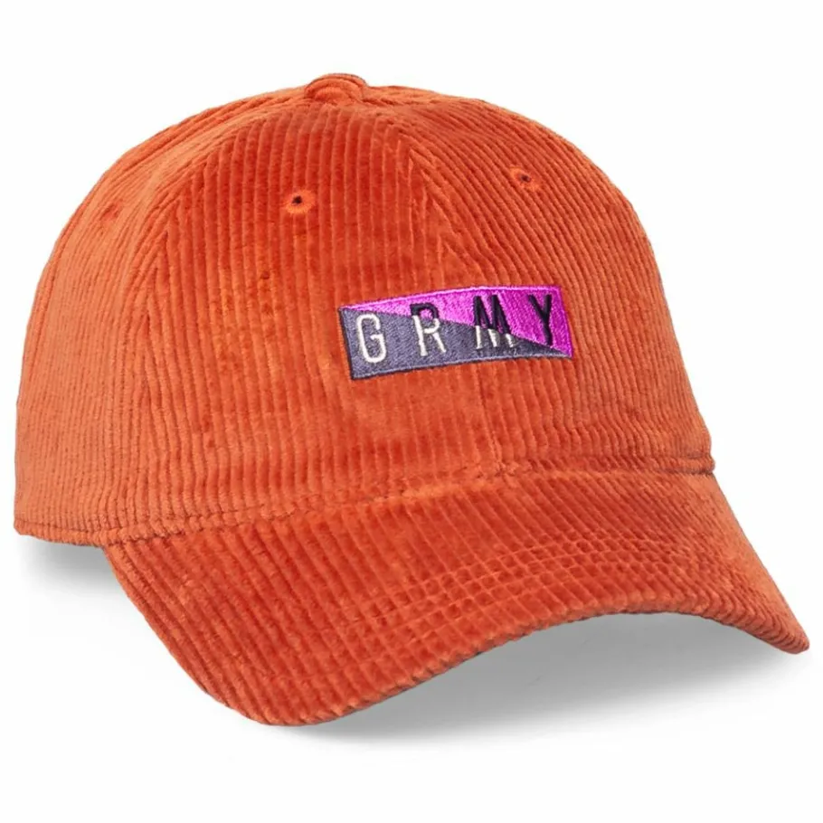 Grimey Nite Marauder Corduroy Curved Visor Cap Fw20 Brick Cheap