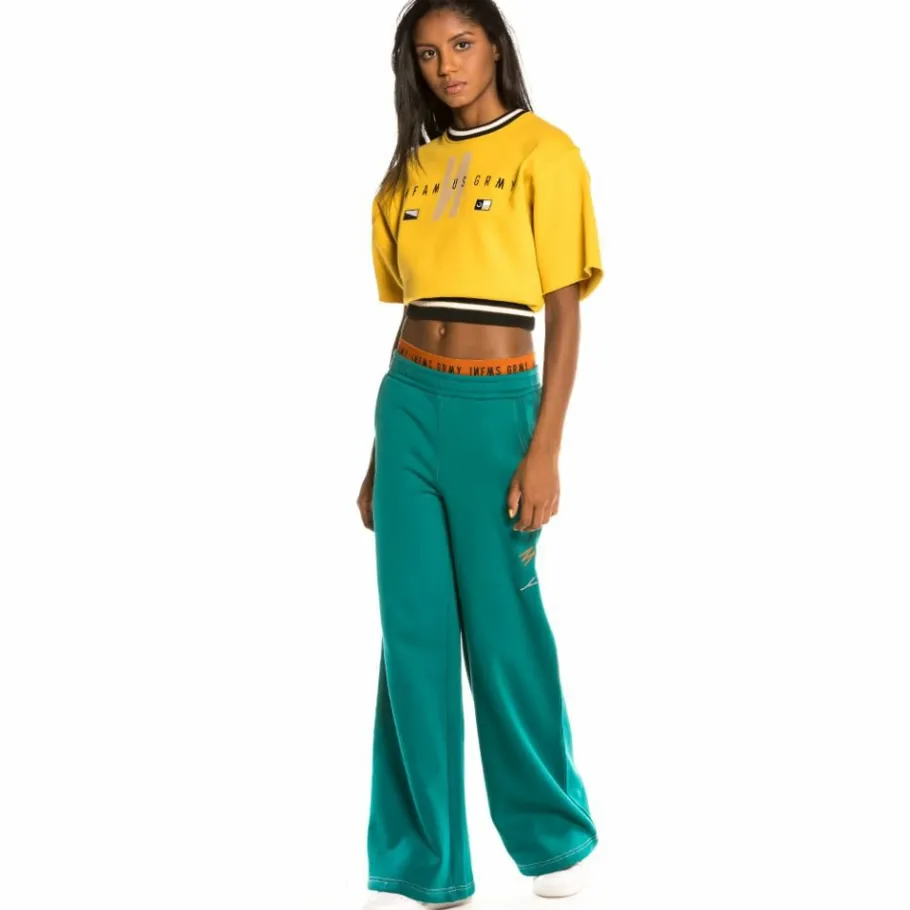 Grimey Nite Marauder Fleece Girl Crop Top Fw20 Mustard Hot