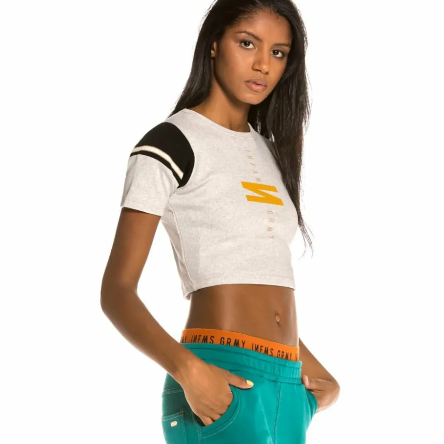 Grimey Nite Marauder Girl Crop Top Ss20 Sport Grey Shop