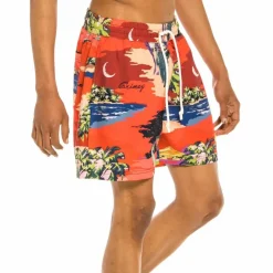 Grimey "Ocean Gateways" Swimming Shorts - Red - Summer 22 Flash Sale