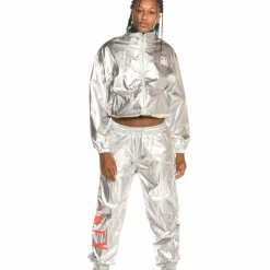 Grimey Planete Noir Girl Track Pants Fw19 Silver Store