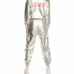 Grimey Planete Noir Girl Track Pants Fw19 Silver Store