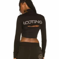 Grimey Sighting In Vostok Girl Long Sleeve Crop Top Fw19 Black New