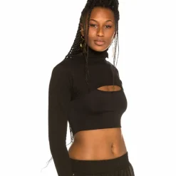 Grimey Sighting In Vostok Girl Long Sleeve Crop Top Fw19 Black New