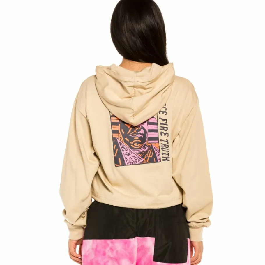 Grimey "Space Lady" Long Sleeve Hodded Shirt - Sand - Winter 21 Discount