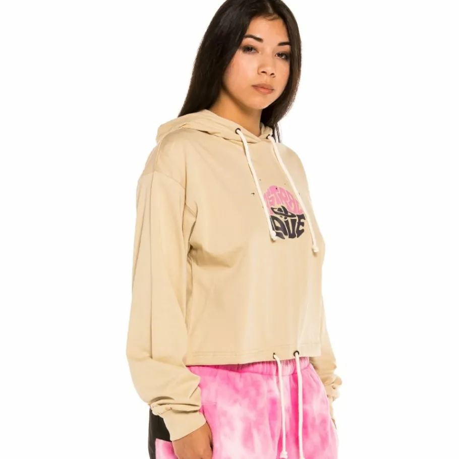 Grimey "Space Lady" Long Sleeve Hodded Shirt - Sand - Winter 21 Discount