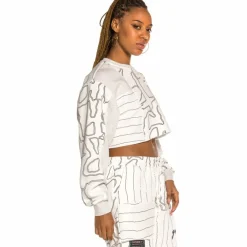Grimey Strange Fruit All Over Print Crop Crewneck Spring 21 White Fashion