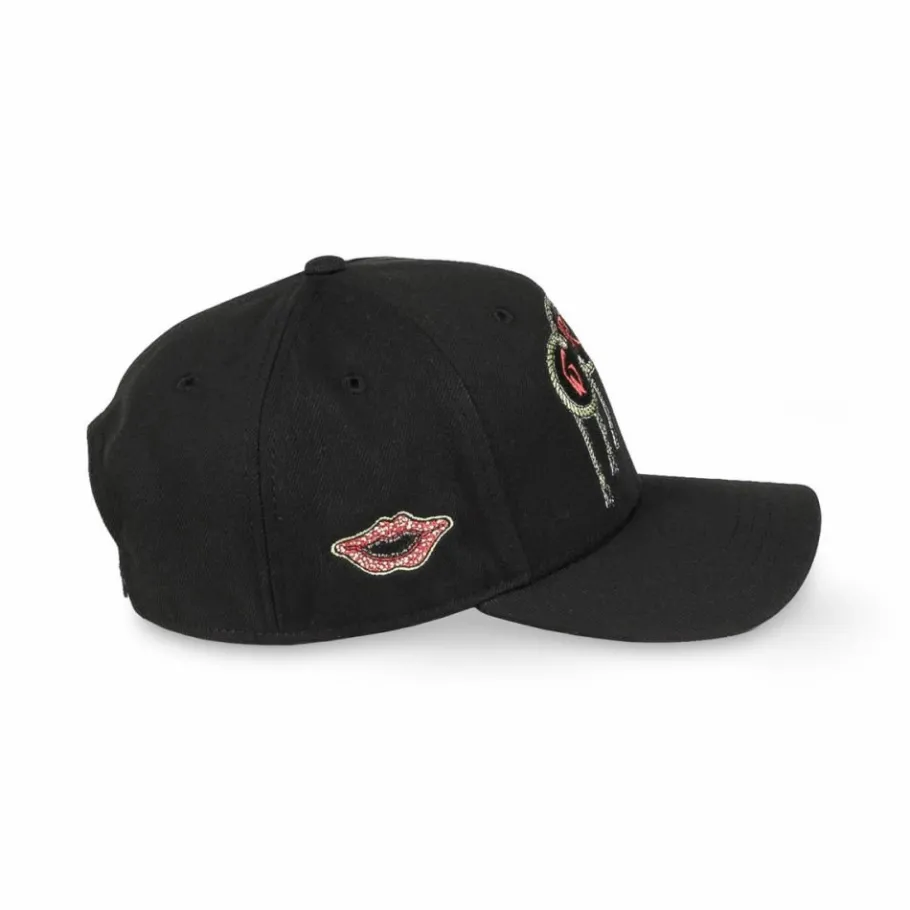 Grimey Supastar Curved Visor Snapback Cap - Black - Ss24 Fashion