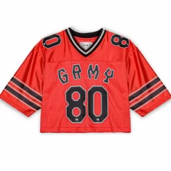 Grimey The Clout Mesh Crop Girl Football Jersey - Red - Spring 23 Cheap
