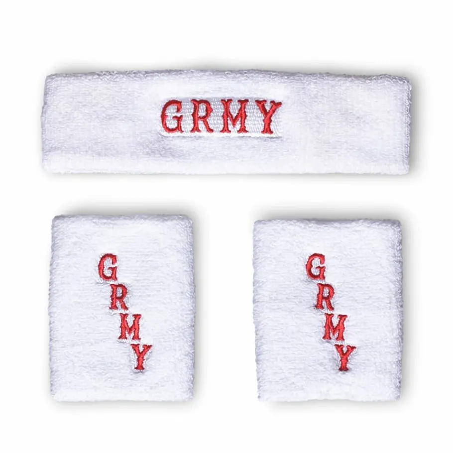 Grimey "The Loot" Headband + Wristband Pack Spring 21 White Flash Sale