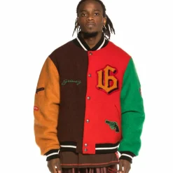 Grimey "The Loot" Wool Baseball Jacket Multicolor - Spring 21 Cheap