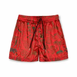 Grimey The Toughest Satin Shorts - Red - Spring 23 Flash Sale