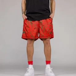 Grimey The Toughest Satin Shorts - Red - Spring 23 Flash Sale