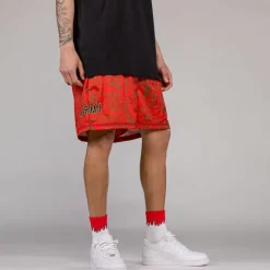 Grimey The Toughest Satin Shorts - Red - Spring 23 Flash Sale