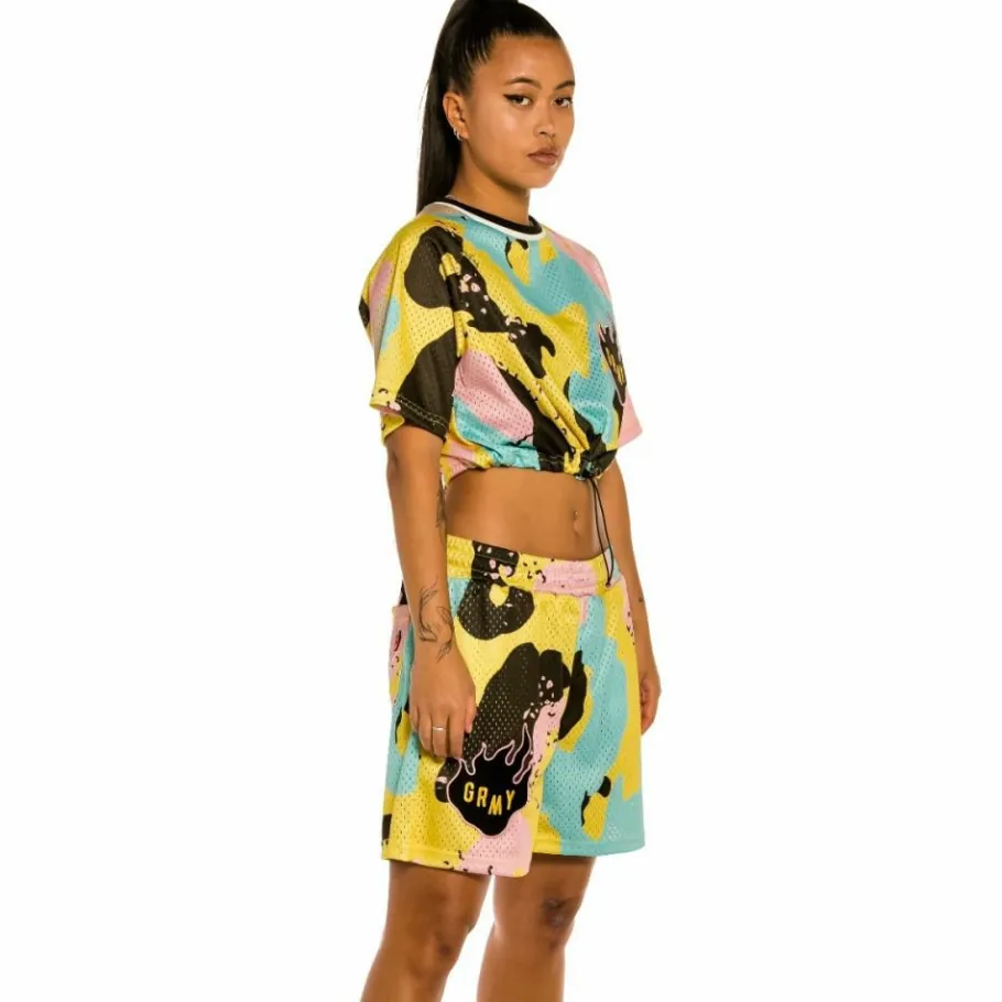 Grimey "Trespass" Girl Crop Top - Camo - Summer 22 New