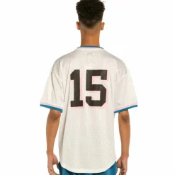 Grimey Trespass V Neck Mesh Tee - White - Summer 22 Best