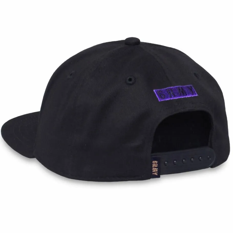 Grimey Ubiquity Metal Badge Pin Snapback Cap Fw20 Black Outlet