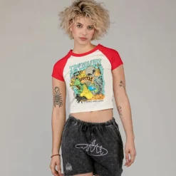 Grimey Ufollow Girl Raglan Fitted Top - Red - Spring 23 Cheap