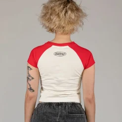 Grimey Ufollow Girl Raglan Fitted Top - Red - Spring 23 Cheap
