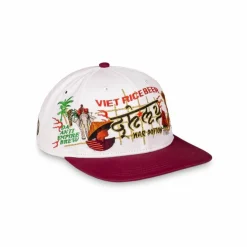 Grimey Viet Cong Beer Snapback Cap - White - Summer 23 Cheap
