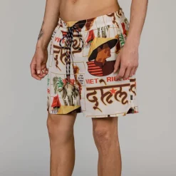 Grimey Viet Cong Beer Swimming Short - White - Summer 23 Best Sale
