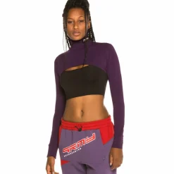Grimey Vostok Girl Long Sleeve Crop Top Fw19 Purple Online
