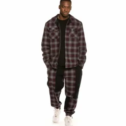 Grimey Yoga Fire Padded Flannel Long Sleeve Shirt Fw20 Black Online