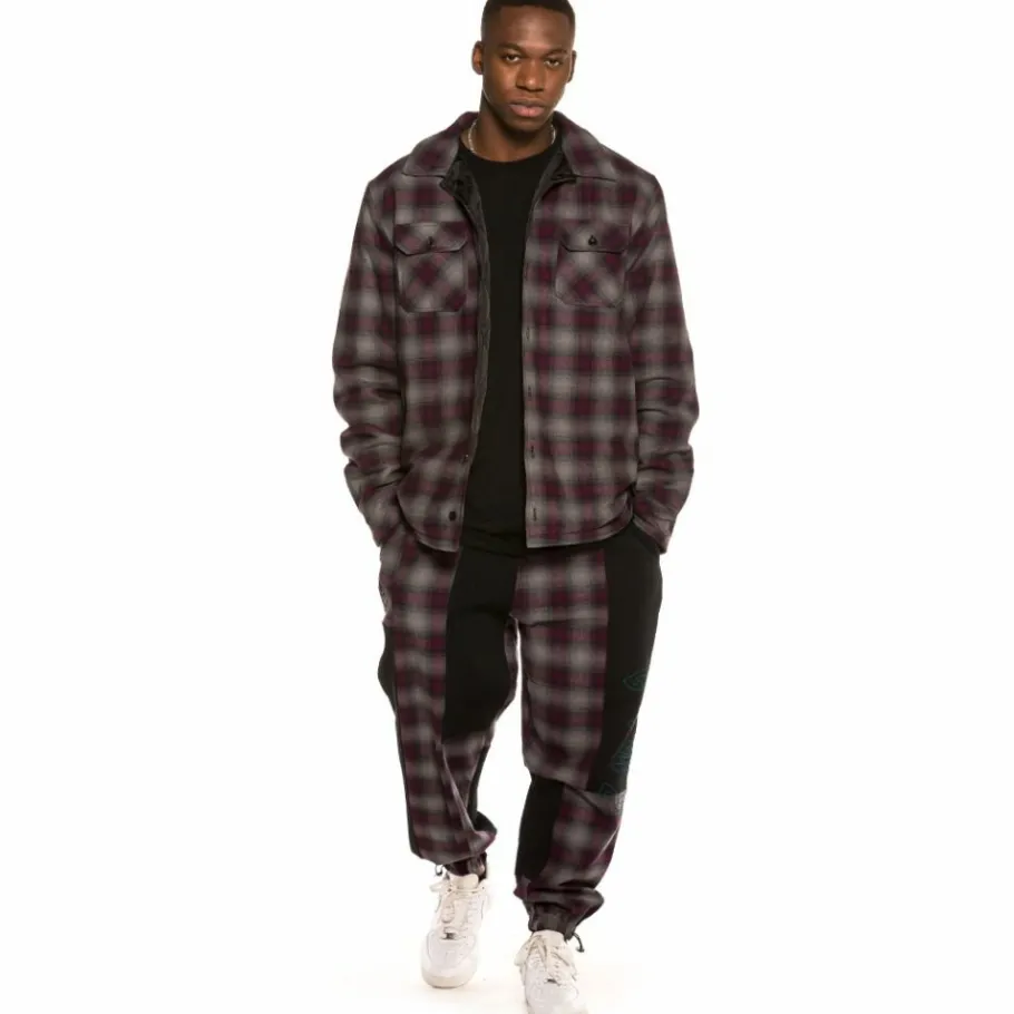Grimey Yoga Fire Padded Flannel Long Sleeve Shirt Fw20 Black Online