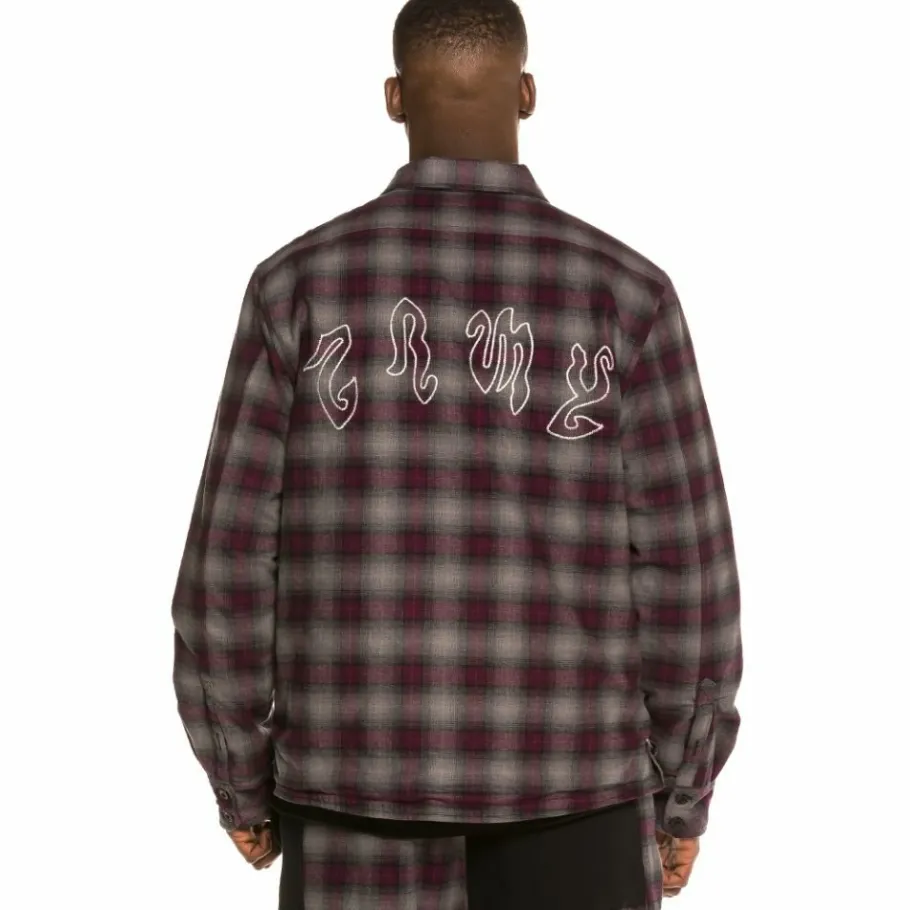 Grimey Yoga Fire Padded Flannel Long Sleeve Shirt Fw20 Black Online