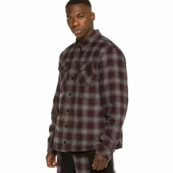 Grimey Yoga Fire Padded Flannel Long Sleeve Shirt Fw20 Black Online
