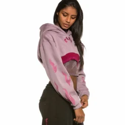 Grimey Yoga Fire Super Crop Hoodie Ss20 Violet Outlet