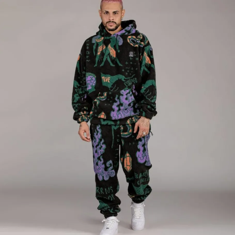 Grimey Pack Pant + Hoodie Lost Boys Sherpa - Black - Winter 22 Clearance