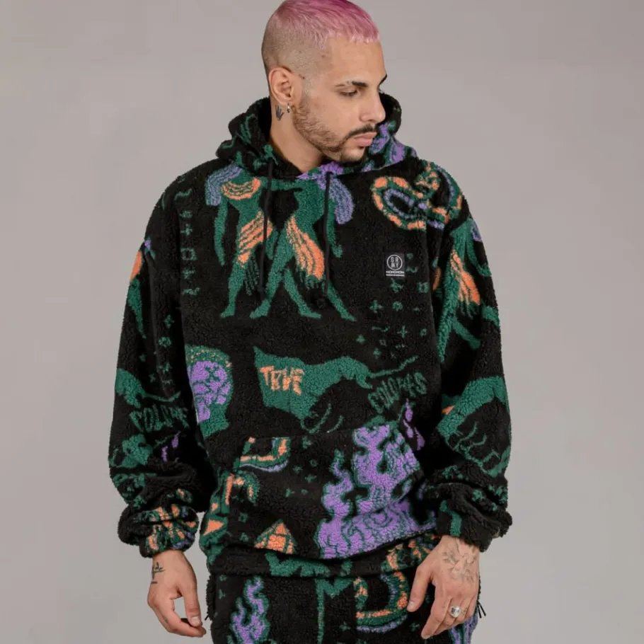 Grimey Pack Pant + Hoodie Lost Boys Sherpa - Black - Winter 22 Clearance