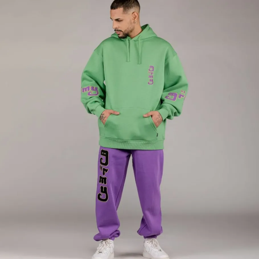 Grimey Pack Pant + Hoodie "Lust Mantra" - Purple/Green - Fall 22 Best